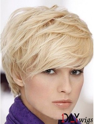 Blonde Short Straight Boycuts Capless Wig Online Shop