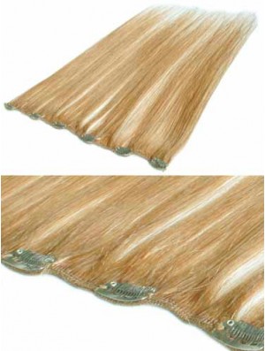 Suitable Blonde Straight Remy Real Hair Clip In Hair Extensions