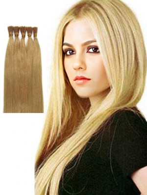 Blonde Straight Stick/I Tip Hair Extensions