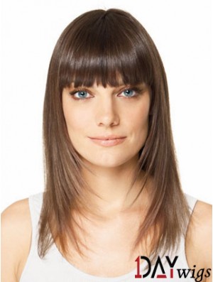 Clip In Hairpieces For Short Hair Brown Color Straight Style