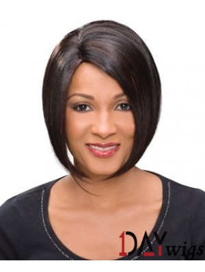 Chin Length Auburn Straight Bobs High Quality African American Wigs