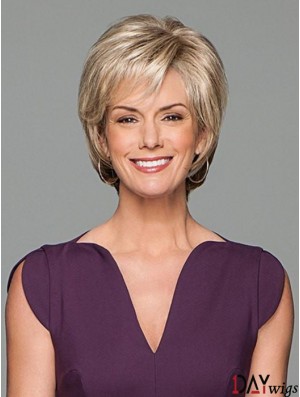 Short Wavy Blonde 6 inch Lace Wig Cap