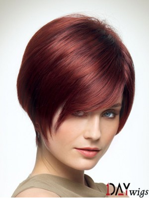 Cheap Synthetic Wigs In UK With Bangs Capless Straight Style