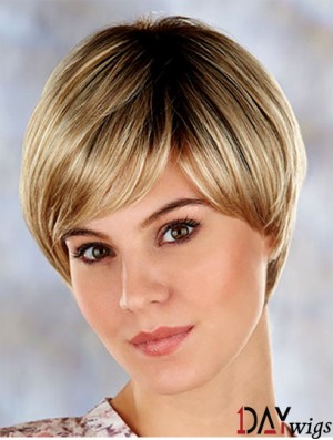 Sassy 7 inch Straight Blonde Layered Short Wigs