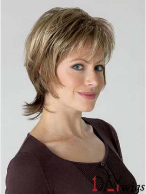 Chin Length Layered Wavy Blonde Great Synthetic Wigs