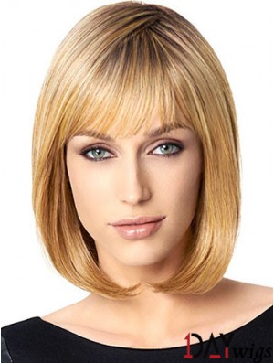 Bobs Blonde Straight Chin Length 10 inch Affordable Medium Wigs