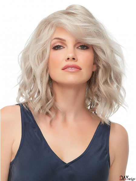 10 inch Chin Length 100% Hand-tied Blonde Bob With Fringe