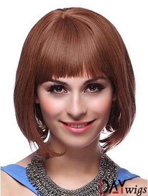 Capless Chin Length Straight Auburn Exquisite Bob Wigs