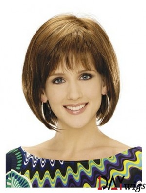 Capless Chin Length Straight Blonde Natural Bob Wigs