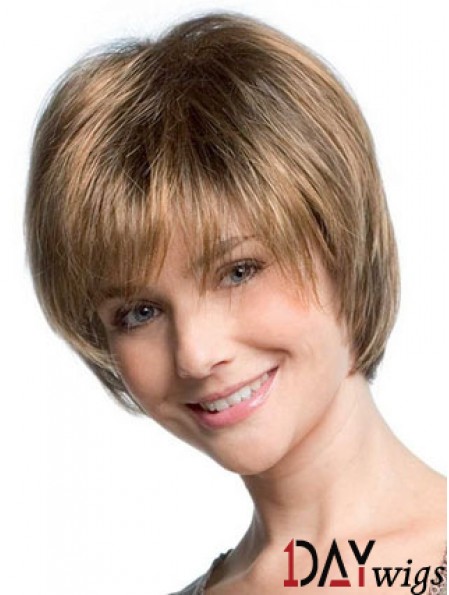 Bobs Straight Blonde Capless Sassy Short Wigs