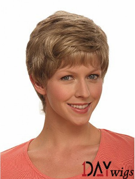 Boycuts Wavy Brown Capless Incredible Short Wigs