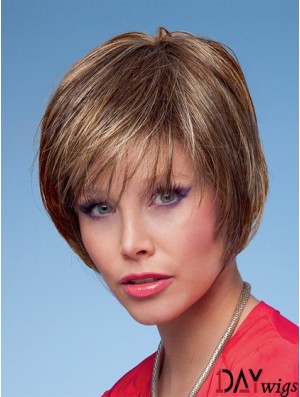 Bobs Straight Brown Capless Fashion Short Wigs