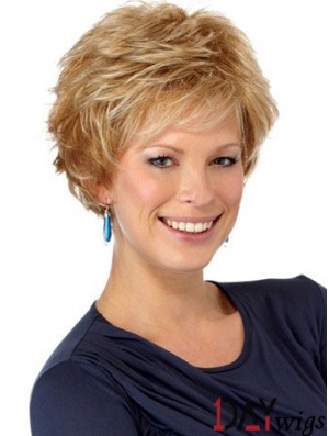 Boycuts Wavy Auburn Capless Hairstyles Short Wigs