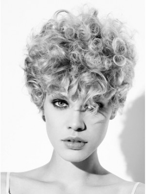 Capless Grey Short Curly 8 inch High Quality Fashion Wigs