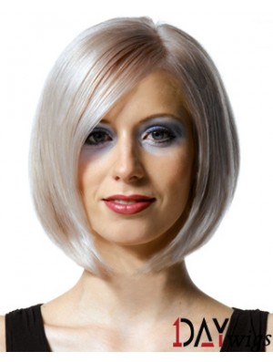 Full Lace Bobs Chin Length Straight 10 inch Platinum Blonde High Quality Fashion Wigs