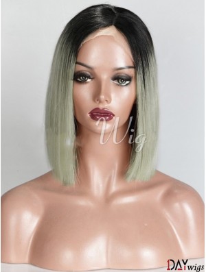 Chin Length Ombre/2 Tone Straight Bobs Suitable African American Wigs