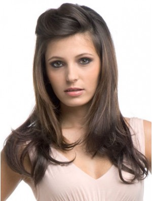 Long Wavy Brown Cheapest Synthetic Half Wigs