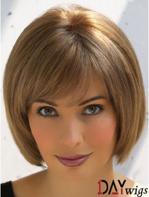 Trendy Brown Remy Real Hair Straight Hair Wigs Online