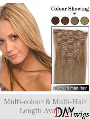 Soft Blonde Straight Remy Real Hair Clip In Hair Extensions