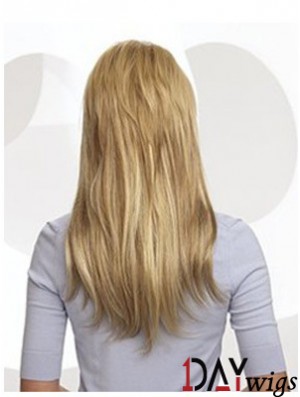 Cheap Blonde Straight Remy Real Hair Clip In Hair Extensions