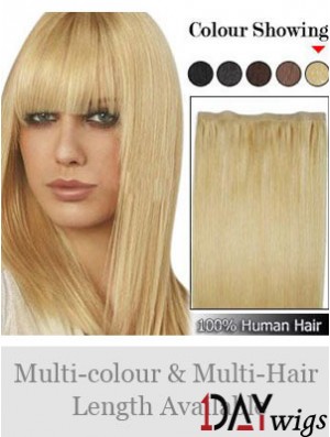 Straight Remy Real Hair Blonde Suitable Weft Extensions