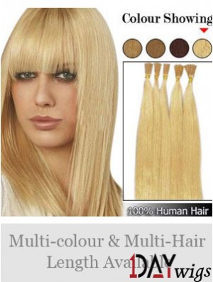 Blonde Straight Stick/I Tip Hair Extensions