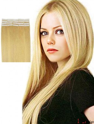 Blonde Straight No-Fuss Remy Real Hair Tape In Hair Extensions