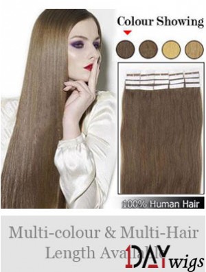 Brown Straight Exquisite Remy Real Hair Tape In Hair Extensions