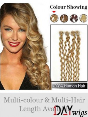 Hairstyles Brown Curly Micro Loop Ring Hair Extensions