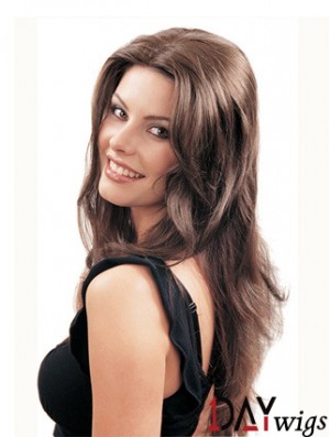 Long Straight Brown Beautiful Synthetic Half Wigs