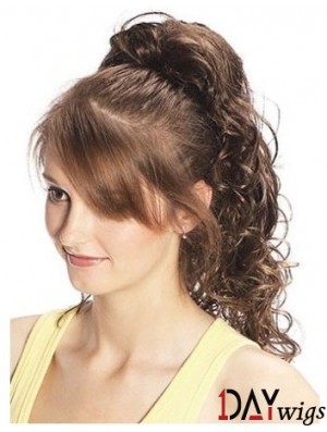 Amazing Curly Brown Ponytails