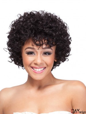 Short Layered Curly Black Good Synthetic Wigs