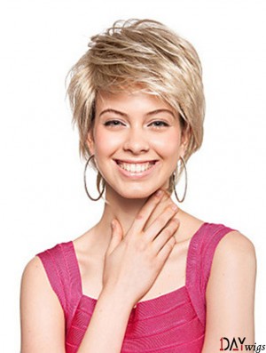 Short Boycuts Straight Blonde Amazing Synthetic Wigs