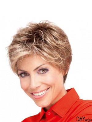 5 inch Good Curly Layered Blonde Short Wigs